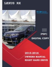 LEXUS RX 2016-2017 OWNERS MANUAL IN ENGLISH